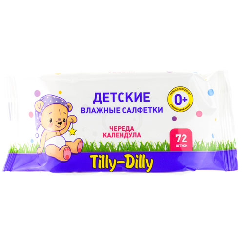 Салфетки влажные 72шт Tilly-Dilly детские алоэ