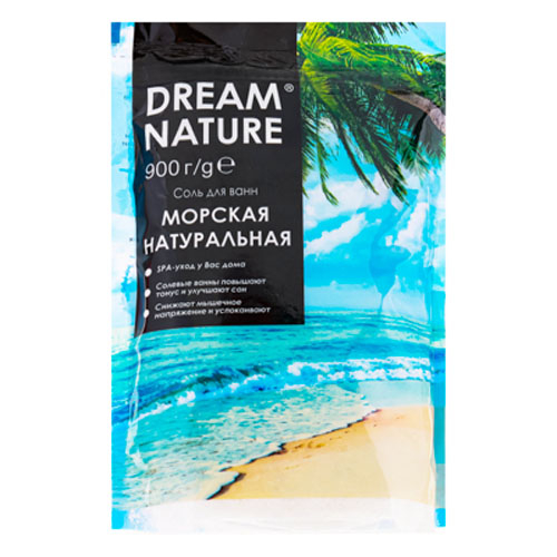 Соль для ванн 900гр с пеной Dream Nature Морская натуральная