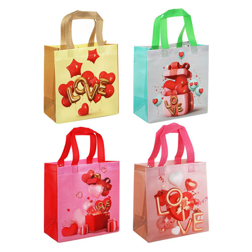 Пакет-сумка подарочный ПВХ 23x22x11 см 4 дизайна LOVE                                                                                                                                                                                                     