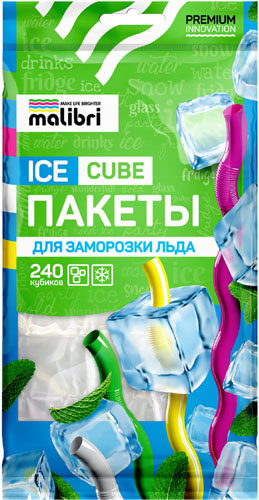 Пакеты для льда 240 кубиков 10 листов MALIBRI                                                                                                                                                                                                             