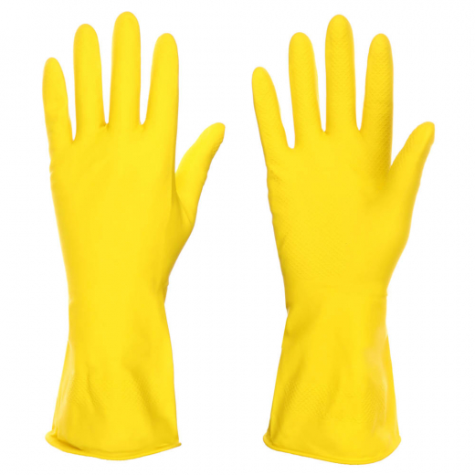 Перчатки резиновые желтые S