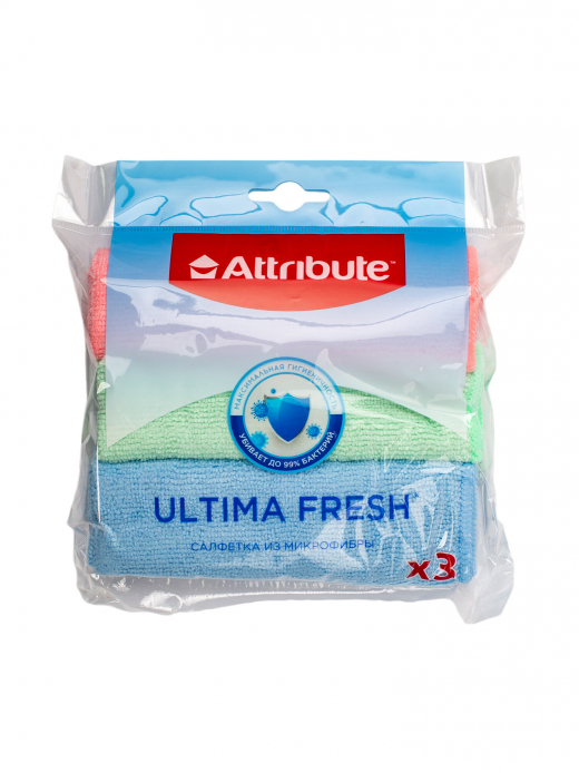 Салфетка 30*30см 3шт Ultima Fresh микрофибра