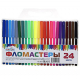 Фломастеры 24 цвета, с цветным вент.колпачком, пластик, в ПВХ пенале